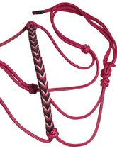 Cargar imagen en el visor de la galería, .Cabezada cuerda frambuesa trenzada con marino/Frambuesa/Rosa